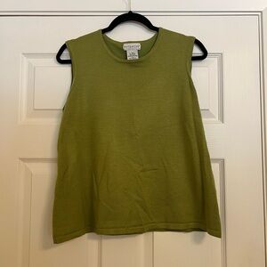 Green Knit Sleeveless Tee